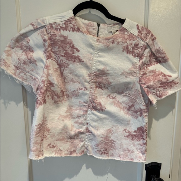 Ted Baker Jonett white denim patterned top - Picture 3 of 5